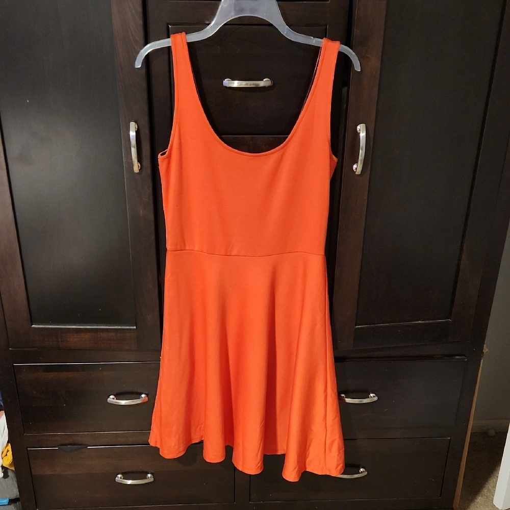 Elegant Sleeveless Orange Mini Dress
